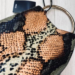 gold handle snake skin bag