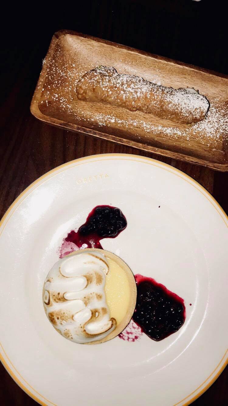 cannolo and lemon tart