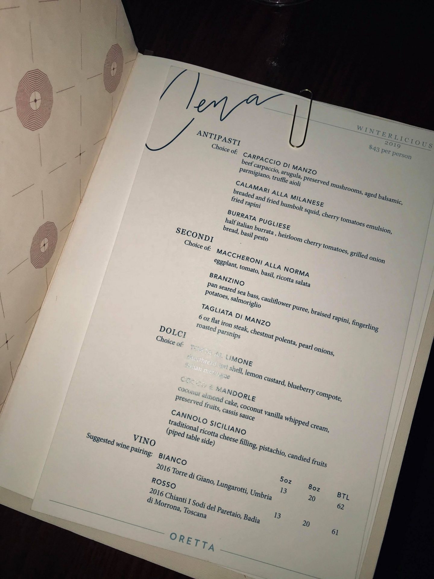 winterlicious menu 2019