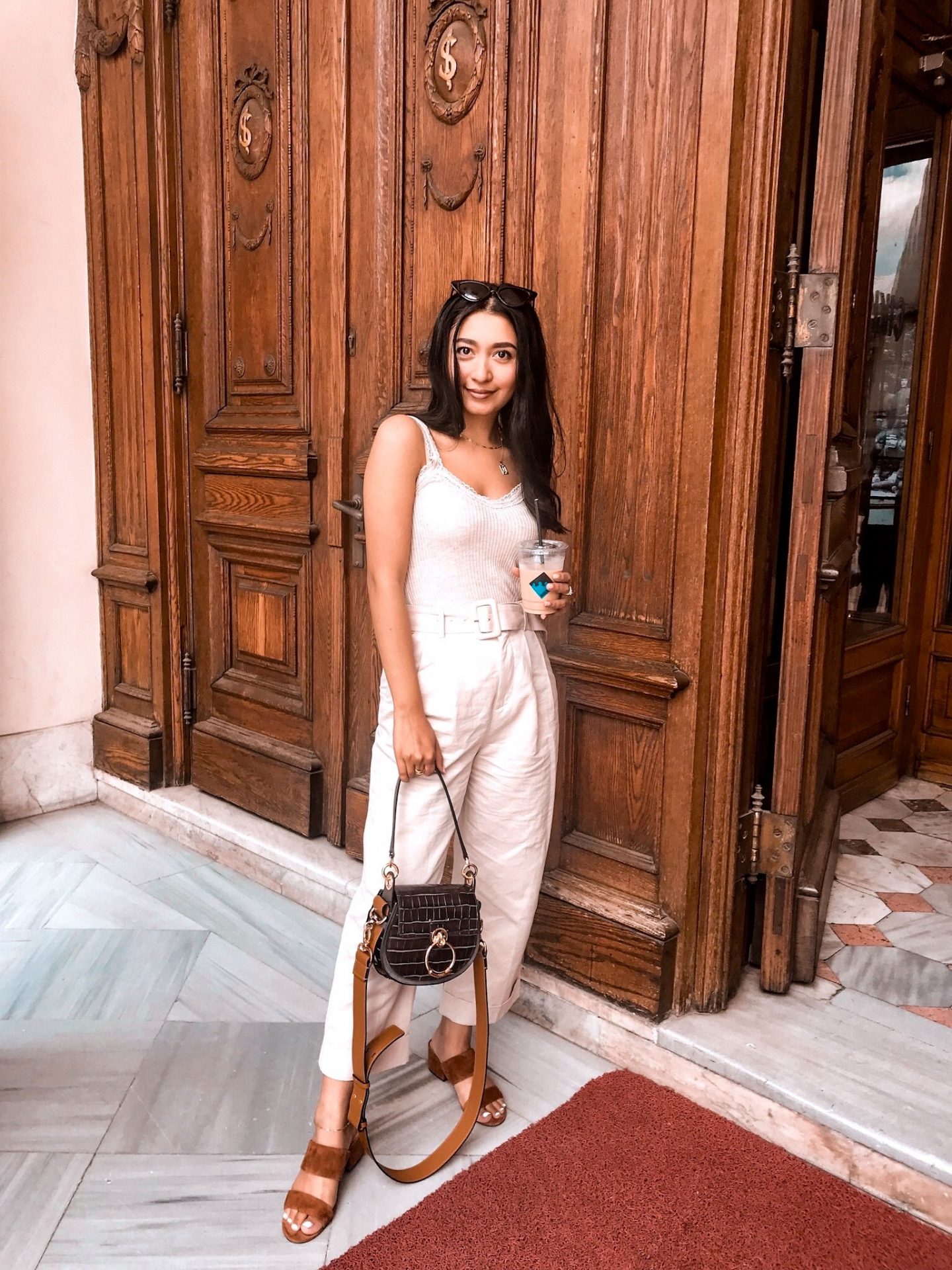 outfit 1- high waisted pants with knit tank