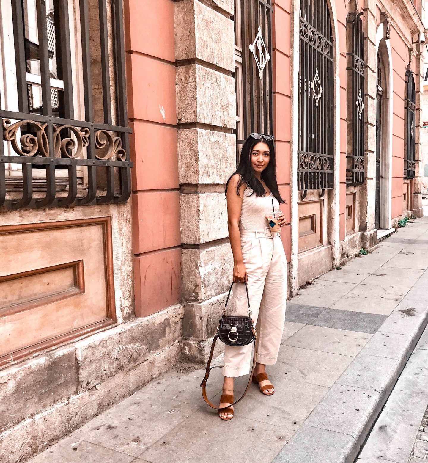 outfit 1- high waisted pants with knit tank