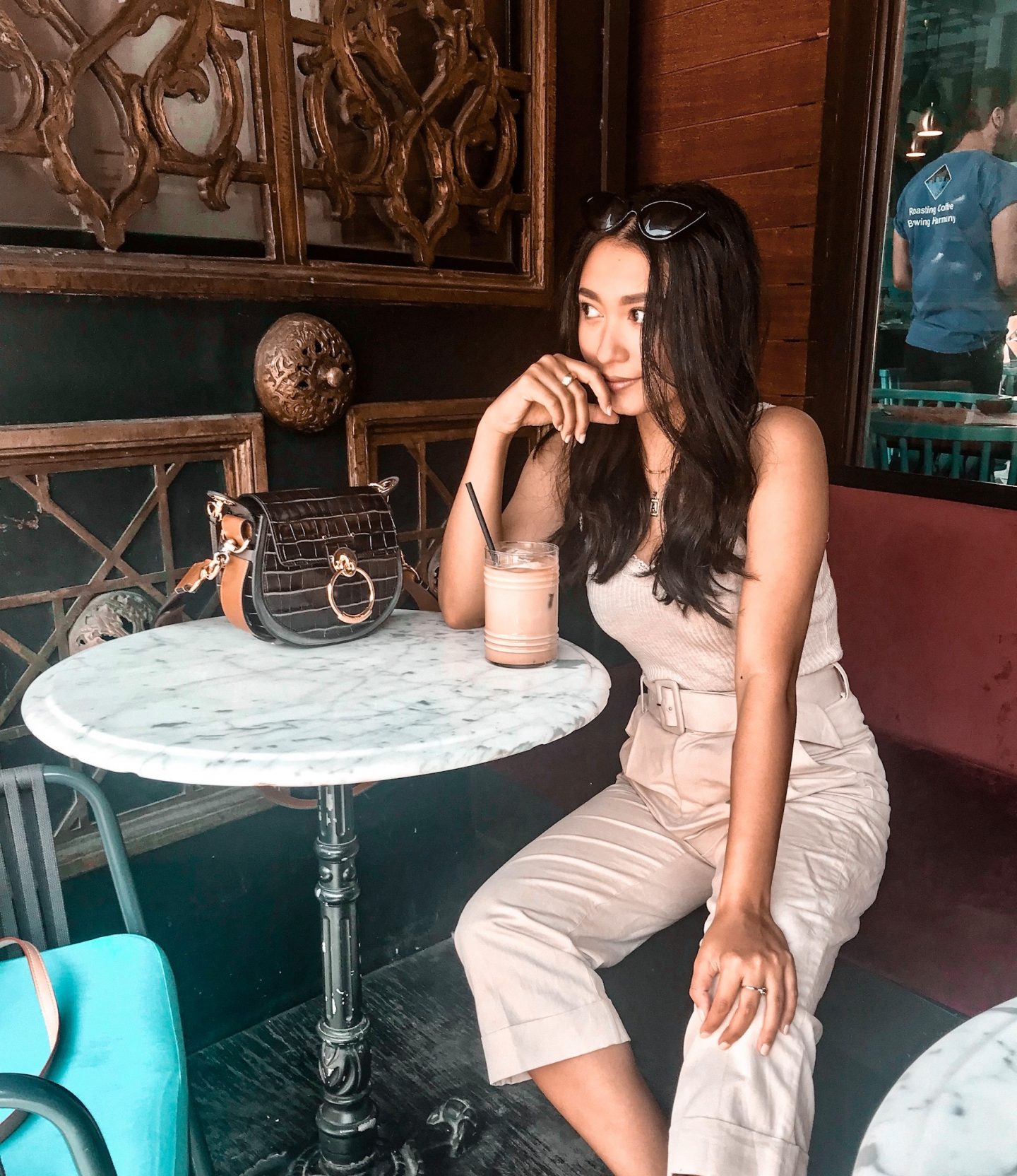 outfit 1- high waisted pants with knit tank