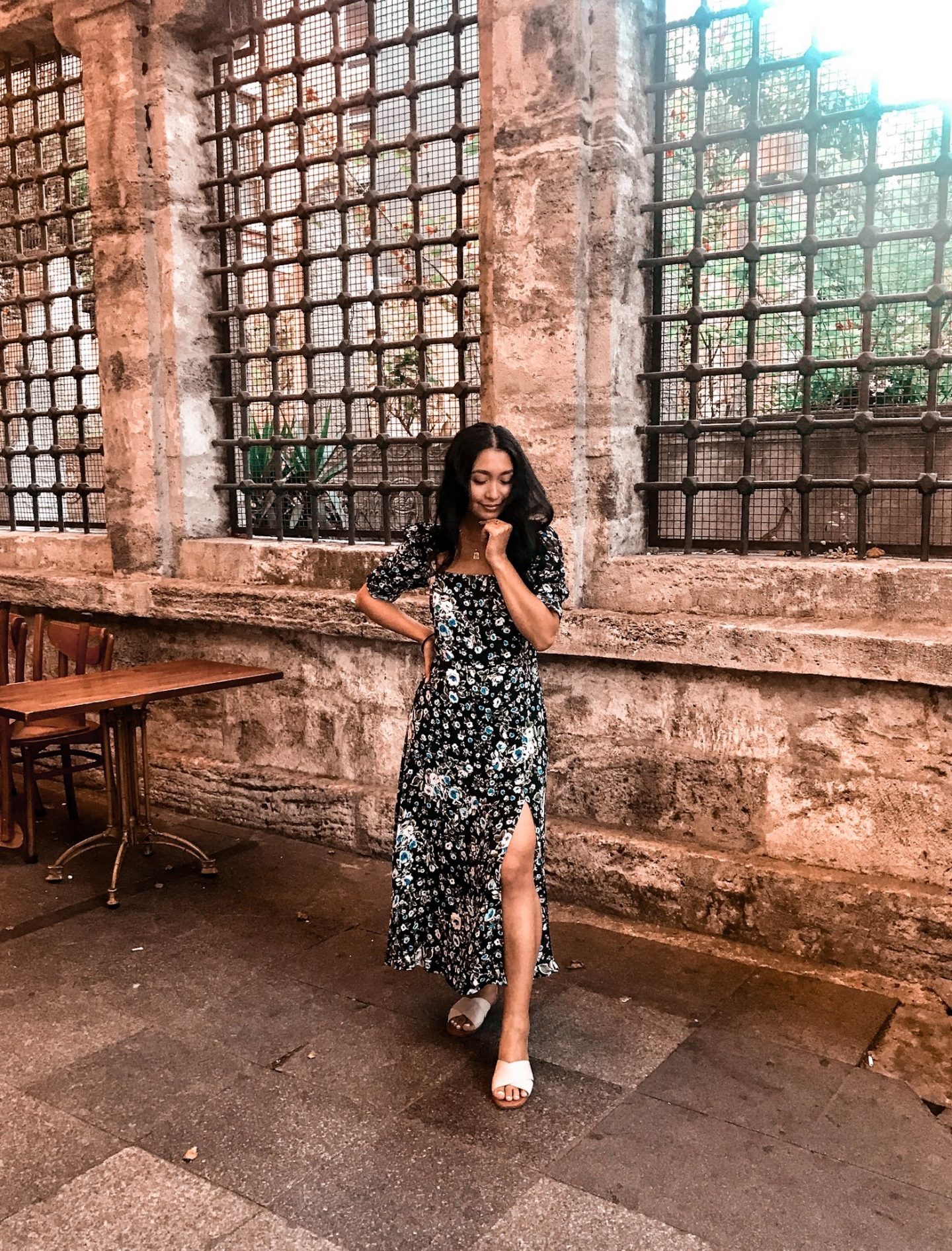 outfit 2- zara floral dress