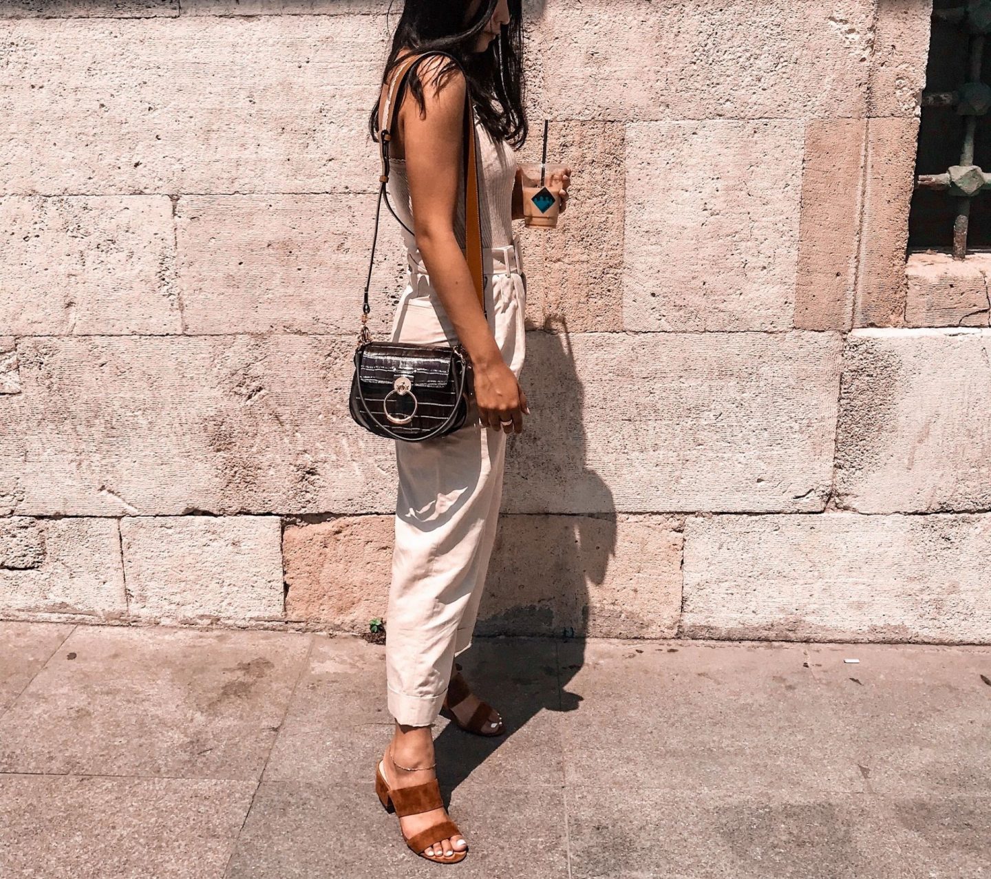 outfit 1- high waisted pants with knit tank