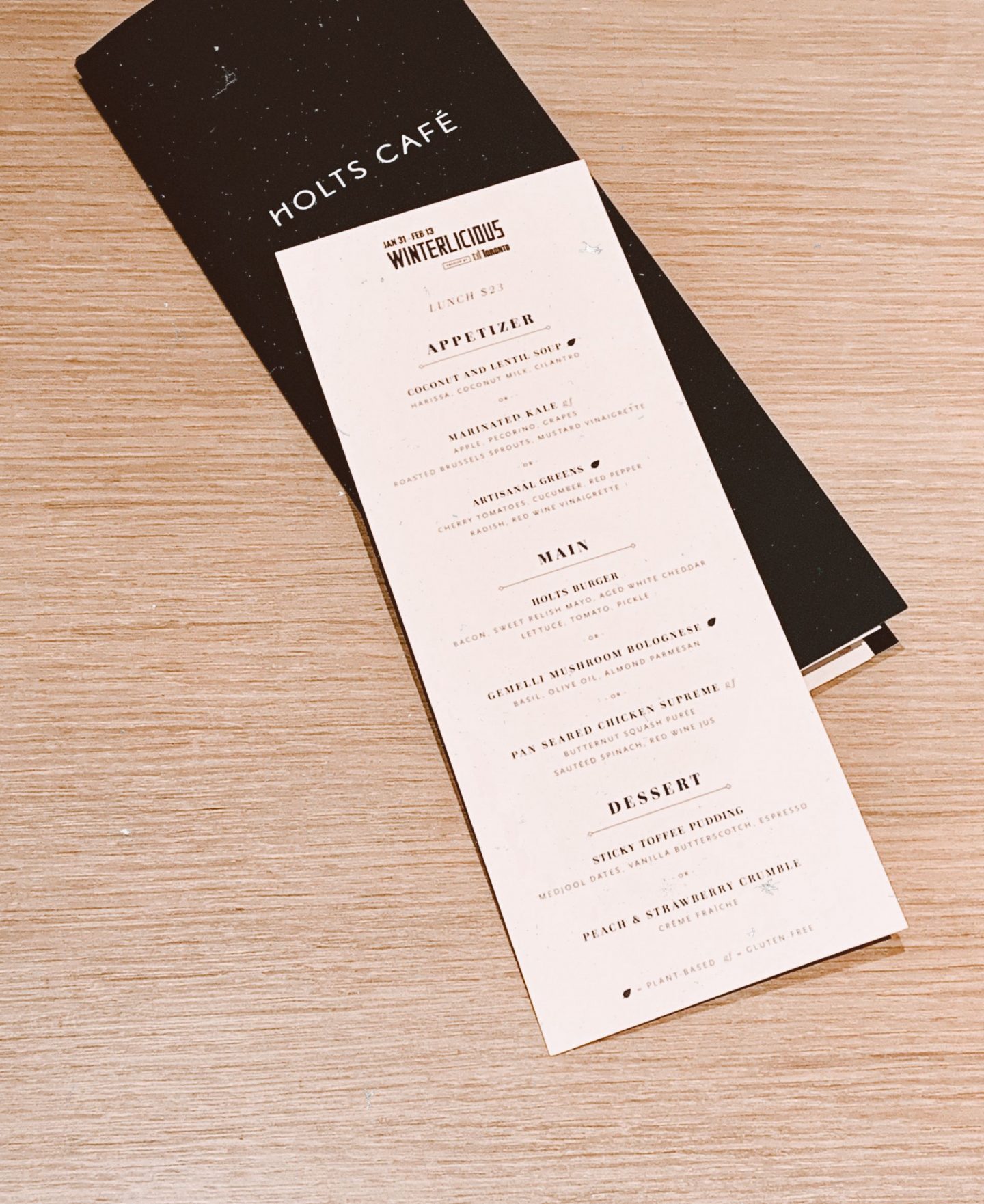 CURATED WINTERLICIOUS 2020 MENU