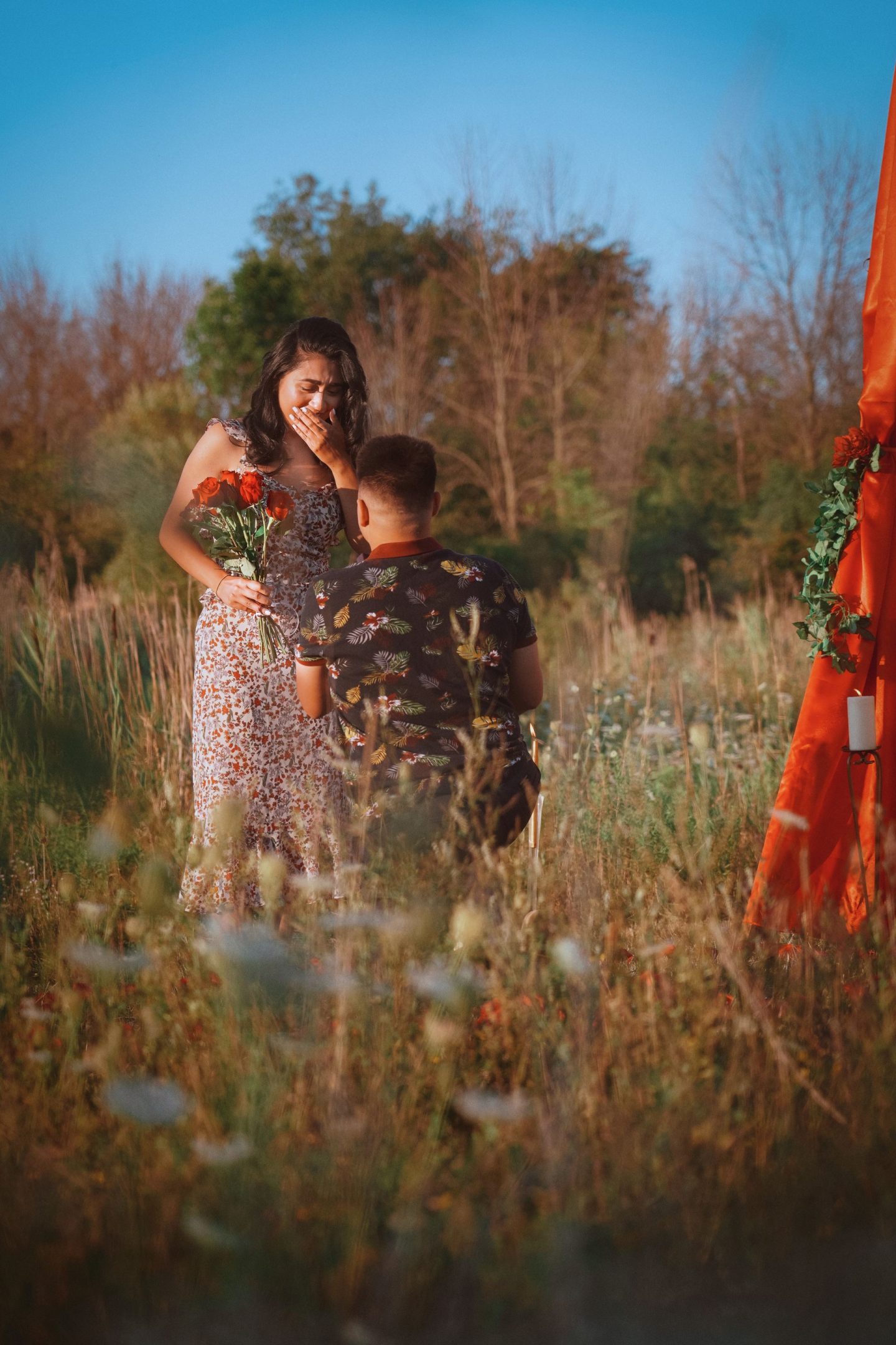 Adam and Ayla's engagement at the farm during covid
